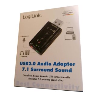USB Soundkarte LogiLink mit Virtual 7.1  Soundeffekt