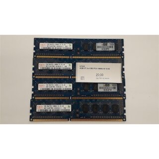 4GB Arbeitsspeicher Kit (4x1GB)  PC3-10600U-9-10-A0, Teilenummer HMT112U6TFR8C-H9