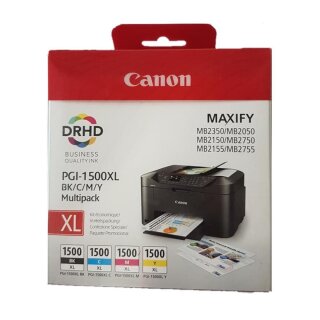Canon PGI-1500XL Multipack 9182B004 Original Druckerpatronen schwarz cyan magenta gelb