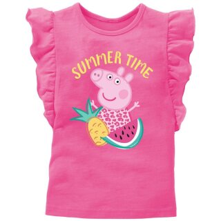 Peppa Pig - Kinder T-Shirt Mädchen pink, mit glitzer Buchstaben " summer time" 86/92