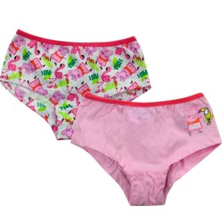 2er Pack Peppa Pig Unterhosen Mädchen  pink/weiß 122/128
