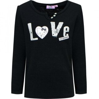 langärmeliges T-Shirt mit LOVE Glitzer Motiv von Charmmy Kitty schwarz 98