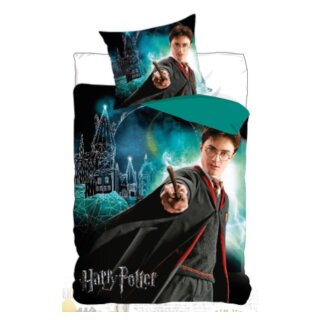 Harry Potter Bettwäsche 135x200 + 80x80, 100 % Baumwolle, Druckknöpfe, 60 °C waschbar
