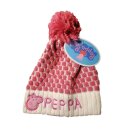 Warme Peppa Pig Strickmütze mit Bommel / Pompons, Bommelmütze, Größe 52