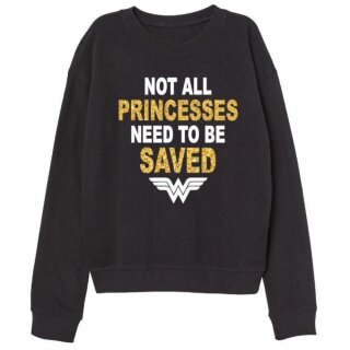 Wonder Woman T-Shirt NOT ALL PRINCESSES NEED TO BE SAVED | Schwarz | Größen S-XL