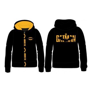 Batman Sweatshirt / leichte Jacke mit Reißverschluss, Kapuze, Logo und Schriftzug, Gr. 104 bis 134