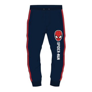 Bequeme Spiderman Freizeit- / Jogging- Hose für Jungen, blau mit rotem Streifen, Größen 104 bis 134