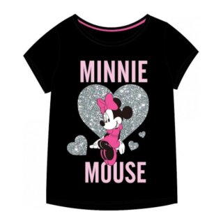 Minnie Mouse Shirt mit glitzerndem Herz, schwarz