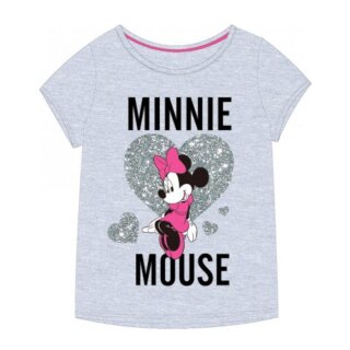 Minnie Mouse Shirt mit glitzerndem Herz, grau