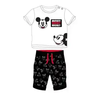 Baby Set Kurzarm- Shirt weiß mit schwarzer Hose, Mickey Mouse Motiv 80