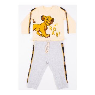 Baby Set Langarm- Shirt mit Hose mit Motiv von König der Löwen "ROAR" Gelb-Grau,68
