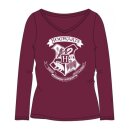 Harry Potter Langarm-Shirt - Hogwarts Wappen,  Burgunderrot