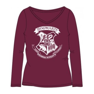 Harry Potter Langarm-Shirt - Hogwarts Wappen,  Burgunderrot 146