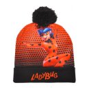 Ladybug Strickmütze rot mit Schriftzug und Logo 52