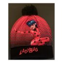 Ladybug Strickmütze rot mit Schriftzug und Logo 52