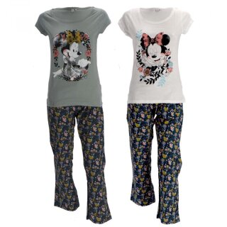 Minnie Mouse - kurzer Schlafanzug / Pyjama, grau,M
