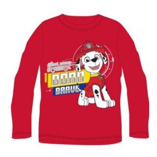Paw Patrol Langarm-T-Shirt für Jungen - "Born Brave" Design, 100% Baumwolle rot,116