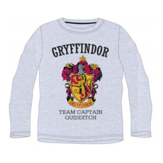Harry Potter Gryffindor Wappen Langarm T-Shirt für Jungen | Grau | Größen 134-164