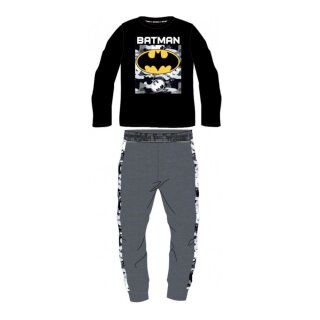 Batman Pyjama für Jungen | Schwarzes Oberteil & Graue Hose | Größen 134-164
