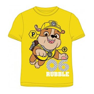 PAW Patrol 06 Rubble Kurzarm T-Shirt für Jungen | Gelb | Größen 104-134