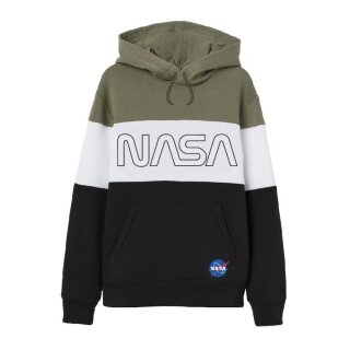 NASA-Sweatshirt für Jugendliche | Schwarz/Weiß/Khaki Gestreift | 100% Baumwolle 146/152