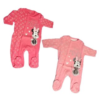 Minnie Maus Baby- & Kleinkind-Strampler mit Glitzer Schriftzug | Rosa & Pink | 100% Baumwolle