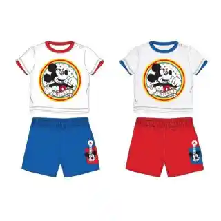 Mickey Mouse Baby-Bekleidungs-Set für Jungen | Graues Shirt & Hose in Rot/Blau
