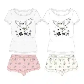 Harry Potter Mädchen Pyjama | Eule Hedwig Motiv | Kurzes Shirt & Shorts
