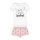 Harry Potter M&auml;dchen Pyjama | Eule Hedwig Motiv | Kurzes Shirt &amp; Shorts  grau/rosa,158/164