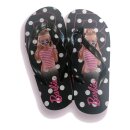 Flip Flop / Badeschuhe / Badeschlappen / Badesandalen "Barbie mit Herzbrille"