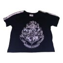 Kurzärmeligen Crop Top "Glitzerndes Hogwarts Wappen" | Größen 134-164