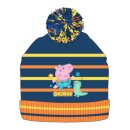 Warme Peppa Pig Strickmütze mit Bommel  / Bommelmütze, Größen 52, oder 54