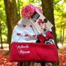 Minnie Mouse Strickmütze für Mädchen | Rot-Grau | 100% Acryl | 52 & 54