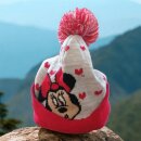Minnie Mouse Strickmütze für Mädchen | Rot-Grau | 100% Acryl | 52 & 54