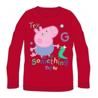 Peppa Pig Langarm-T-Shirt- "something new" | Rot,110