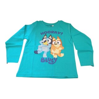 Bluey & Bingo Langarm-T-Shirt für Jungen | Blau-Grün, Größe 104