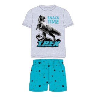 Kurzer Jurassic World Pyjama für Jungen ""Snack Time" grau-blau, 128