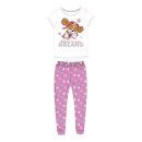Pyjama für Mädchen | "Belive in your Dreams" | weiß-pink, 98/104