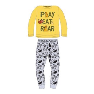 Langer Pyjama "Play - Eat - Roar" | König der Löwen | Gelb-Grau,98