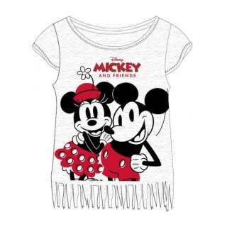 Mickey & Minnie Mouse Kurzarm-Shirt mit Franzen für Mädchen |  Leicht & Luftig grau,140