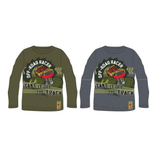 Blaze Langarm-T-Shirt "Off-Road-Racer" für Jungen | Grau & Armeegrün  | Größen 98-128
