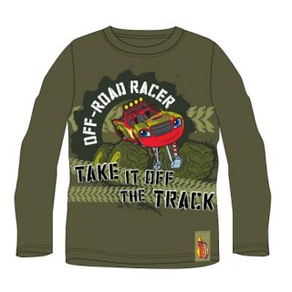 Blaze Langarm-T-Shirt "Off-Road-Racer" für Jungen | Grau & Armeegrün  | Armeegrün,110