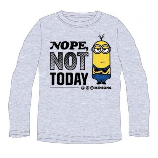 Minions Jungen Langarm-Shirt | "Nope. Not Today" | grau,116