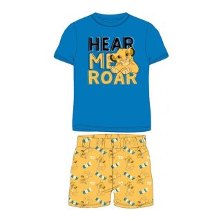 Kurzer König der Löwen Pyjama „Hear Me Roar“ | 100% Baumwolle | blau-gelb,98