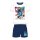 Kurzer Stitch Jungen-Pyjama &bdquo;Skateboarding&ldquo; | wei&szlig;-blau,116