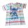 Disney T-Shirt für Jungen | "Stitch" | Weiß mit farbigen Streifen | Gr. 98-128