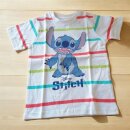 Disney T-Shirt für Jungen | "Stitch" | Weiß mit farbigen Streifen | weiß,98
