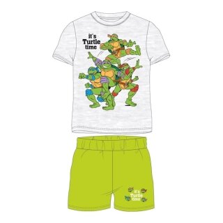 Turtles Jungen-Pyjama "its Turtle time"| Kurzarm | grau/grün,122
