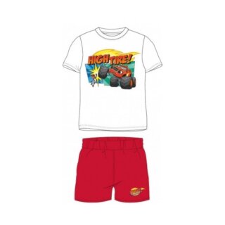 Kurzer Jungen-Pyjama "High Tire - Monstertruck"  | Nickelodeon | weiß-rot,110