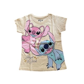 Stitch-Kurzarm-Shirt für Mädchen |  Rosa oder Gelb | gelb,116